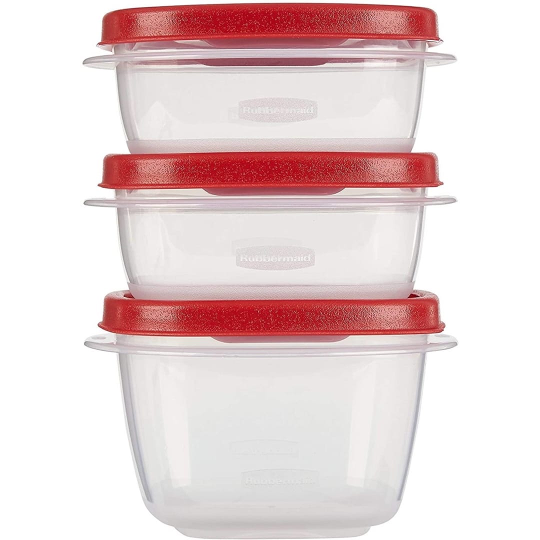 Rubbermaid® EasyFindLids™ Food Storage Containers, Racer Red, 6 Piece Set