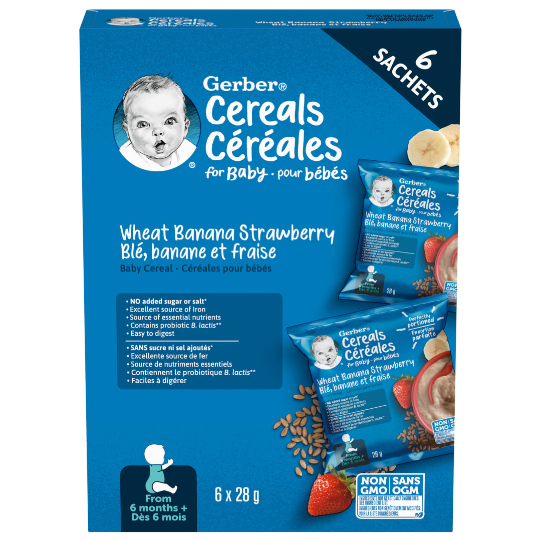 GERBER Sachet BnaStraw Cereal 6(6x28g)CA