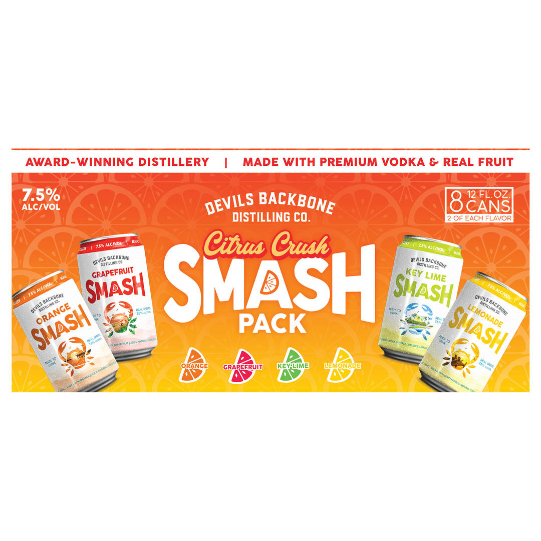 Devils Backbone Distilling Company Citrus Smash Variety, 8 Pack Canned Cocktails, 12 fl. oz. Cans, 7.5% ABV