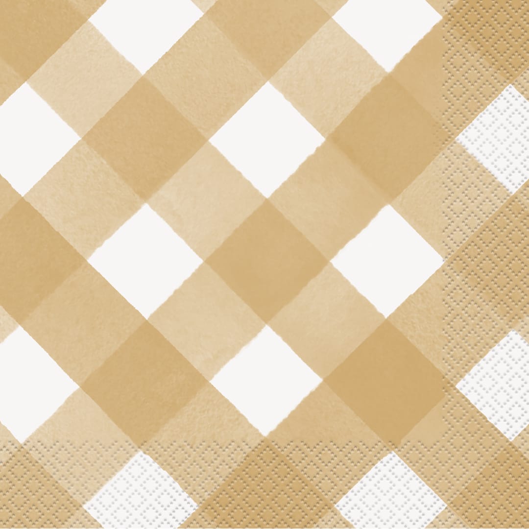 Family Thanksgiving Gingham Luncheon Napkins, 16ct