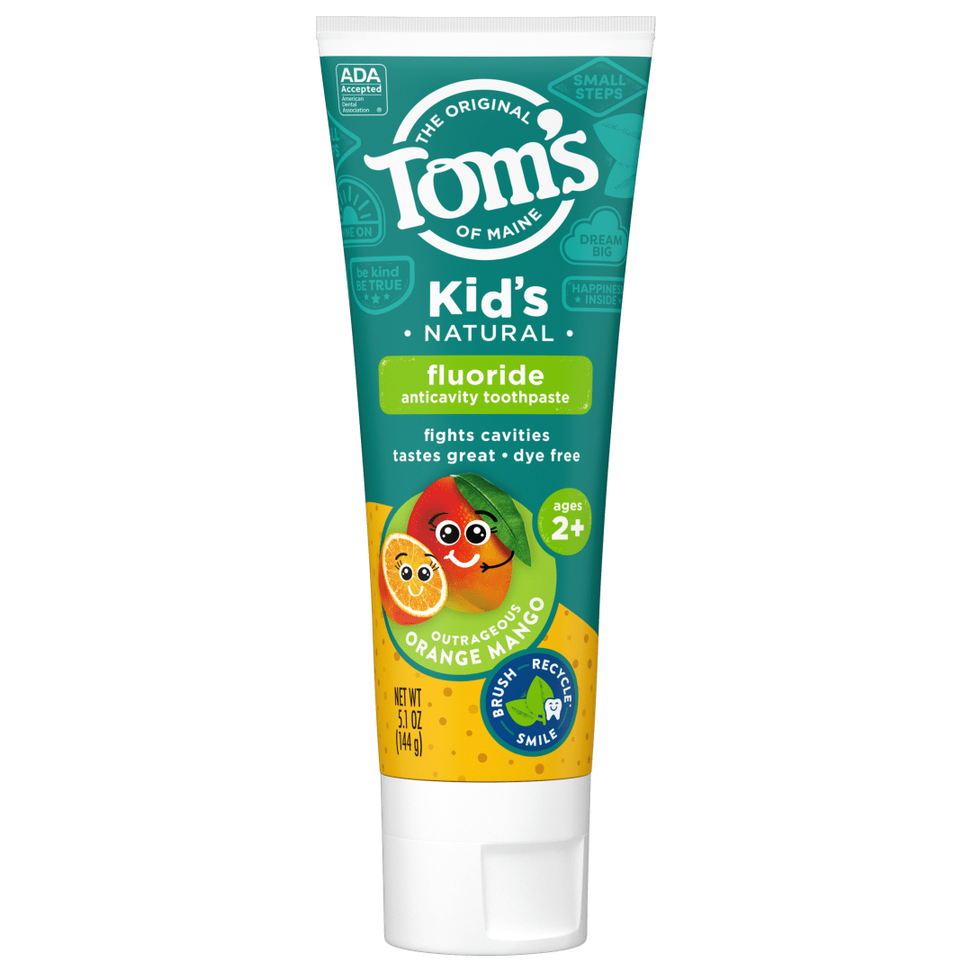 Tom's of Maine Kids Fluoride Natural Toothpaste, Outrageous Orange Mango, 5.1 oz.
