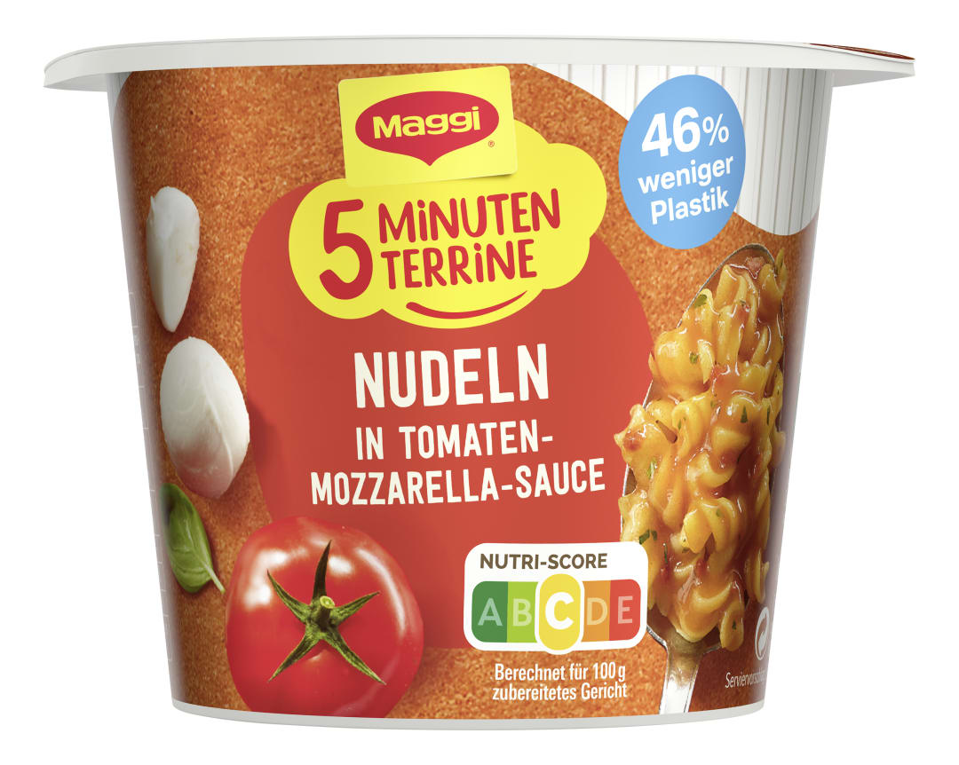MAGGI 5 MINUTEN TERRINE Nudeln in Tomaten-Mozzarella-Sauce 55g