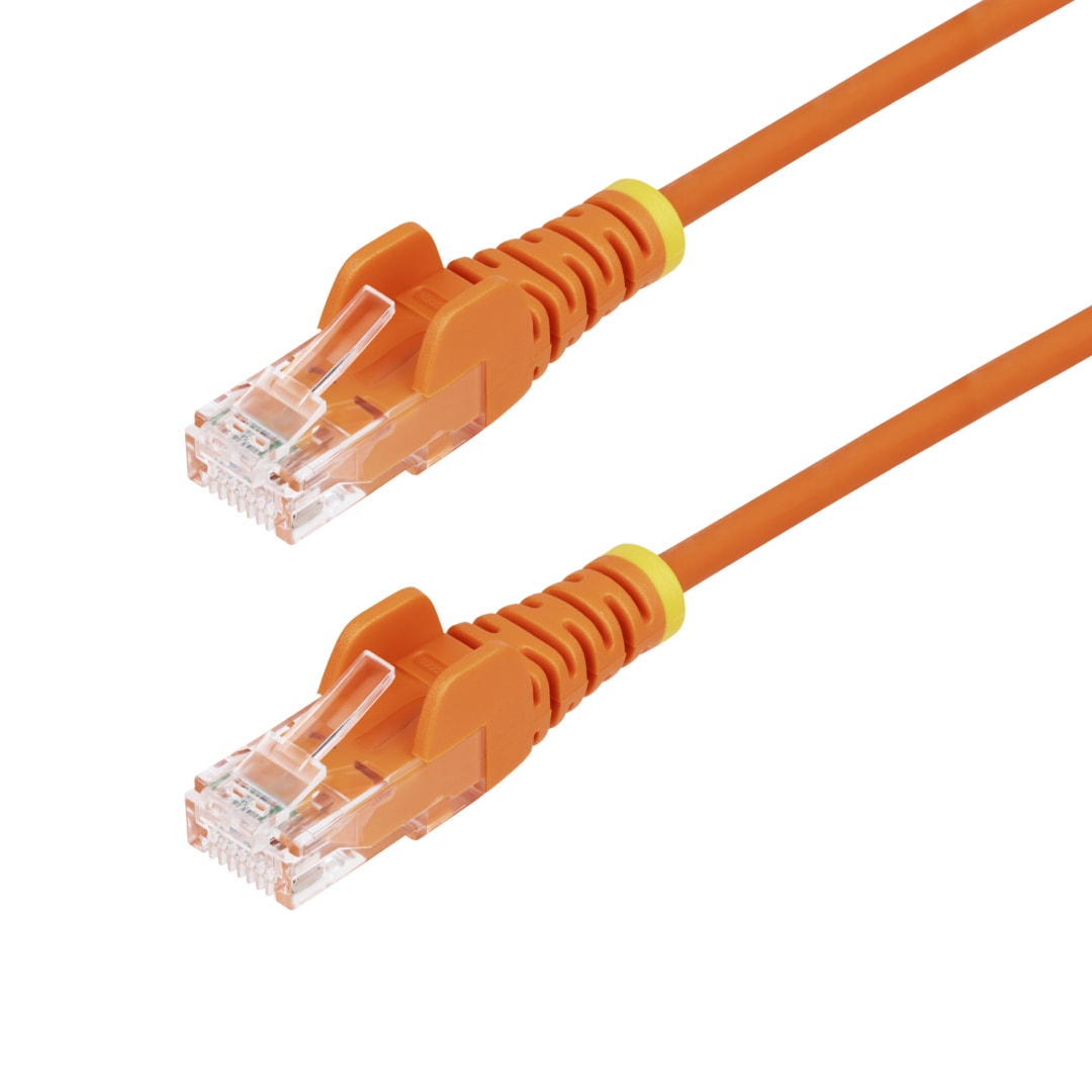 1m Orange Snagless Slim Cat 6 Patch Cable