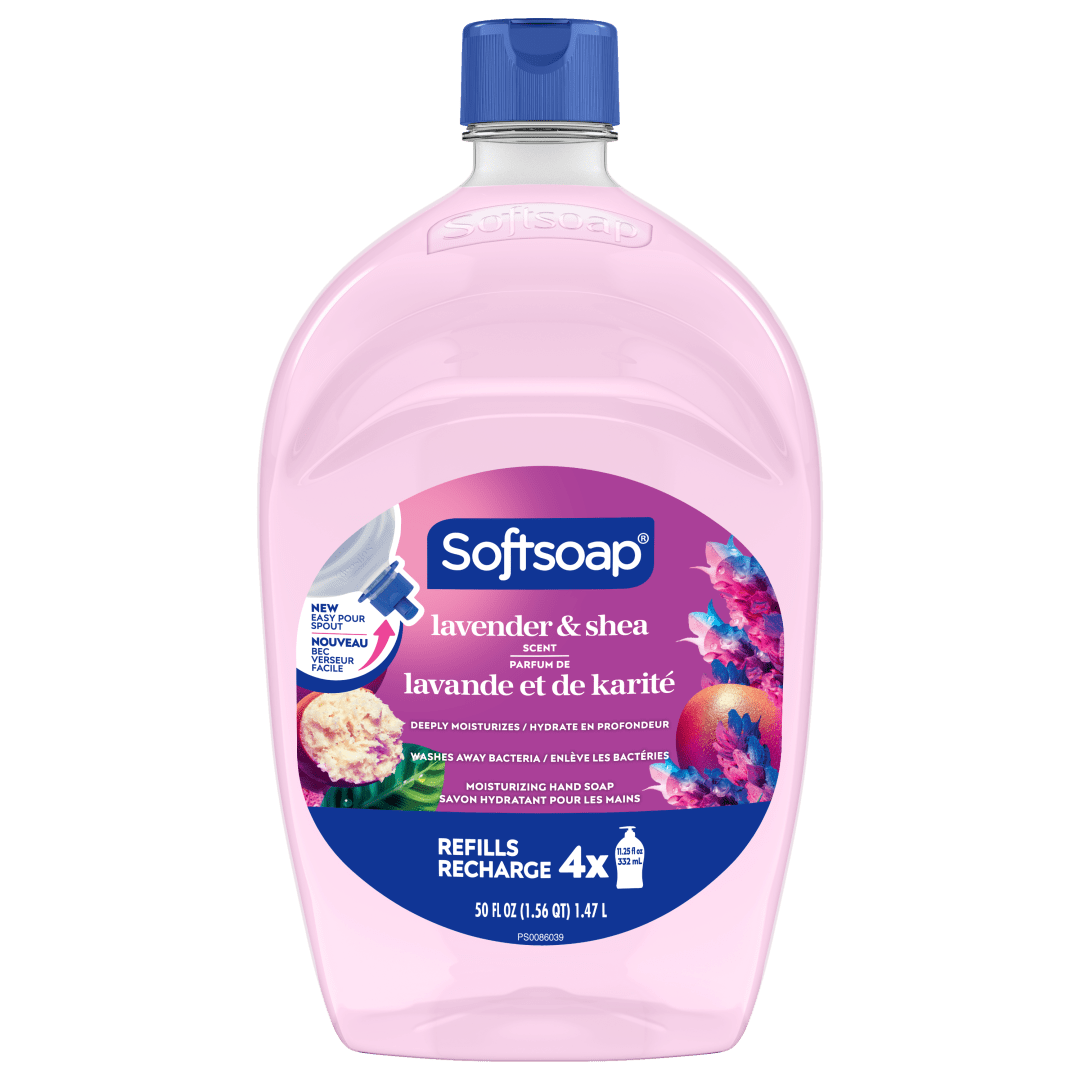 Recharge de savon liquide pour les mains hydratant intense Softsoap Lavender & Shea Butter, 1,47 L