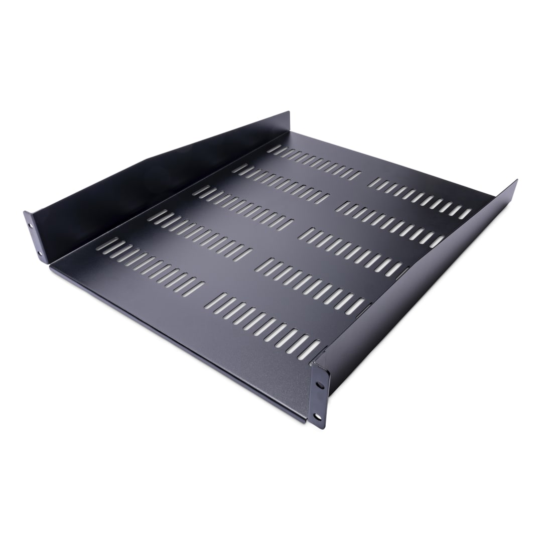 Fixed Server Rack Shelf - 2U 22in Vented Shelf