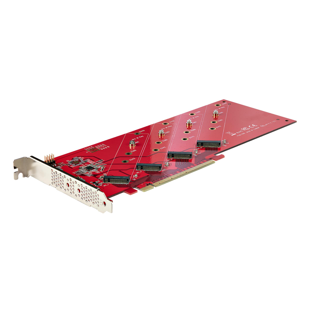 x16 PCI Express Quad M 2 PCIe 110mm SSDs Adapter Card with B
