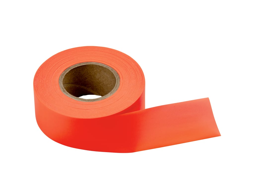Flag Tape-150'x1-3/16"x4Mil Orange Fluorescent