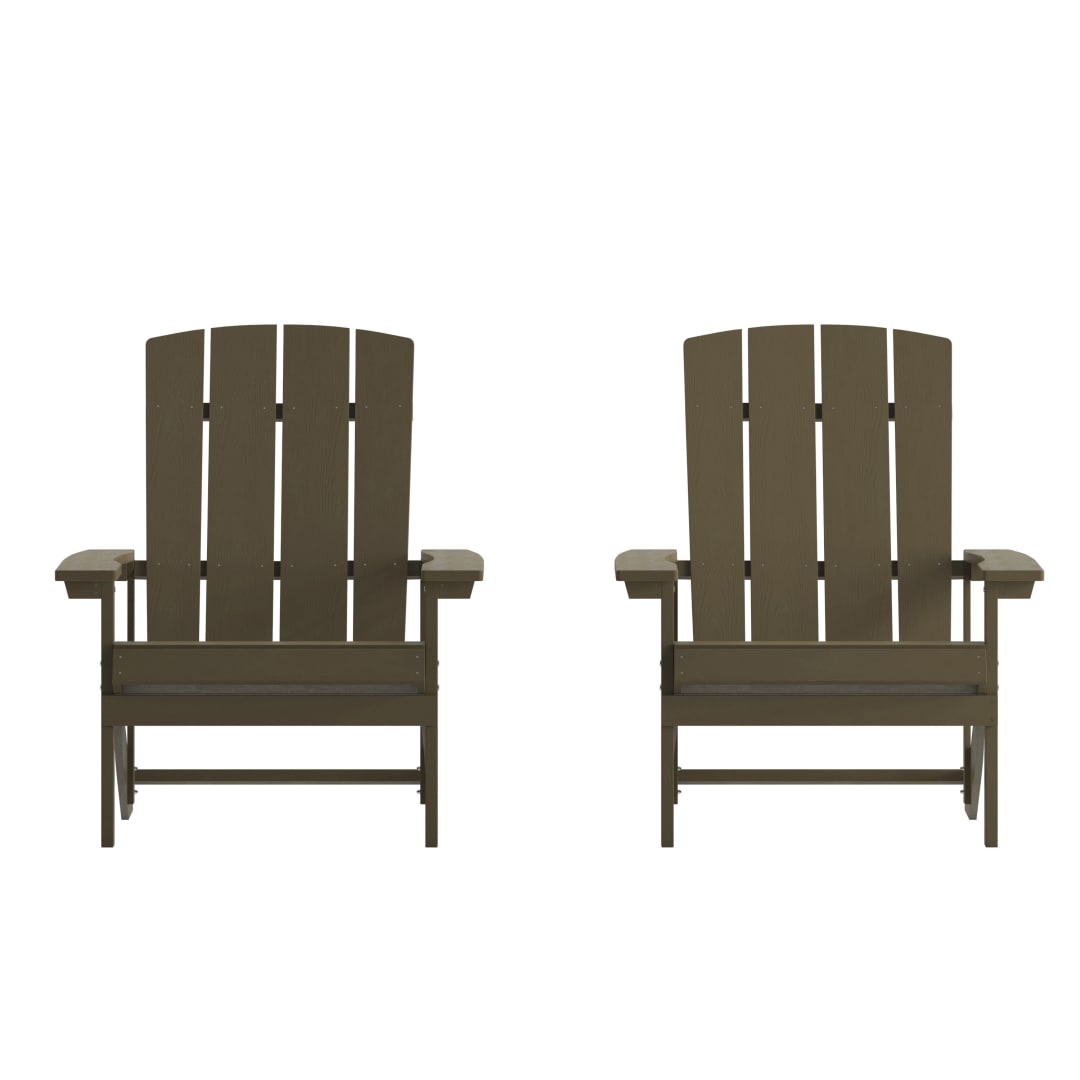 Charlestown Poly Resin Adirondack Chair - Mahogany - All Weather - Indoor/Outdoor - Set of 2