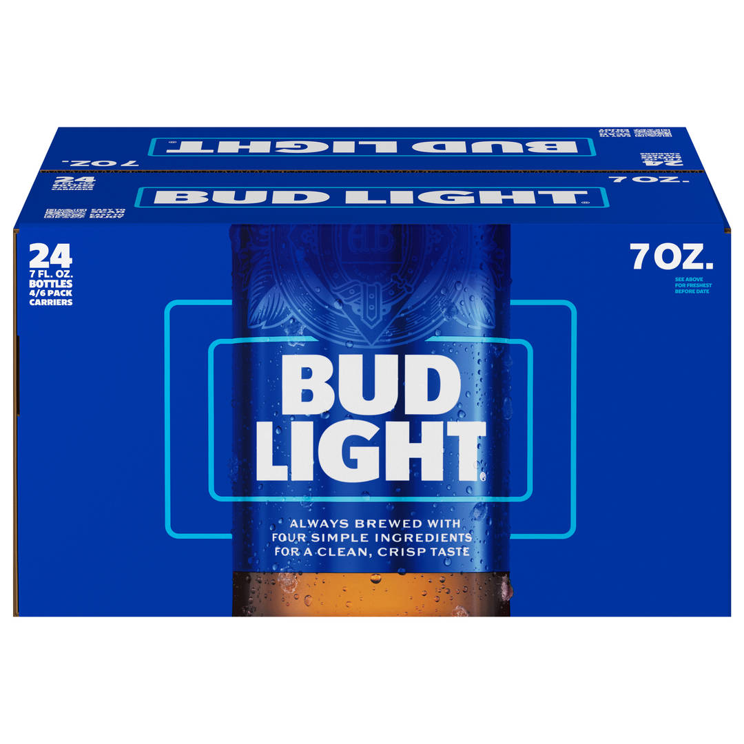 Bud Light 4x6x7 oz Glass Bottle Supplier Set-Up Top Load Preprint CARTON