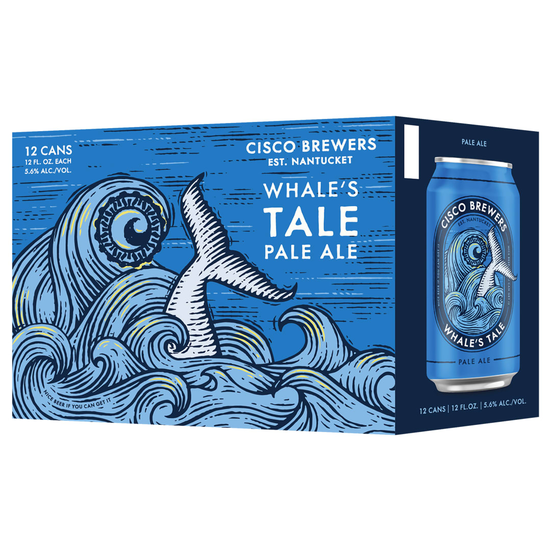 Cisco Brewers Whale's Tale Pale Ale, 12 Pack Beer, 12 fl. Oz. Cans, 5.6% ABV