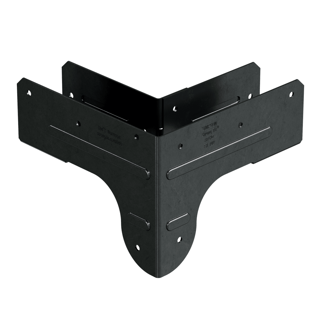 Simpson Strong-Tie APRTC2 Outdoor Accents® ZMAX®, Black Rigid Tie® Corner Connector for 2x Joist, 2x4 Post