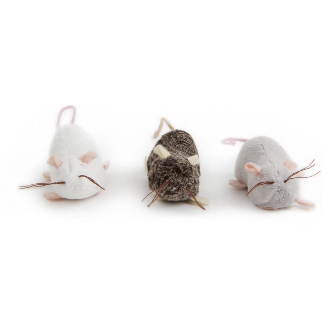 Petlinks Lil' Creepers (Set of 3) Refillable Plush Catnip Cat Toys with Catnip Tube