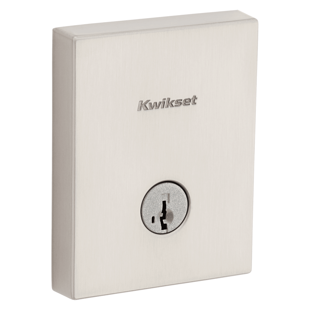 San Clemente Single Cylinder Deadbolt in Satin Nickel featuring SmartKey Security