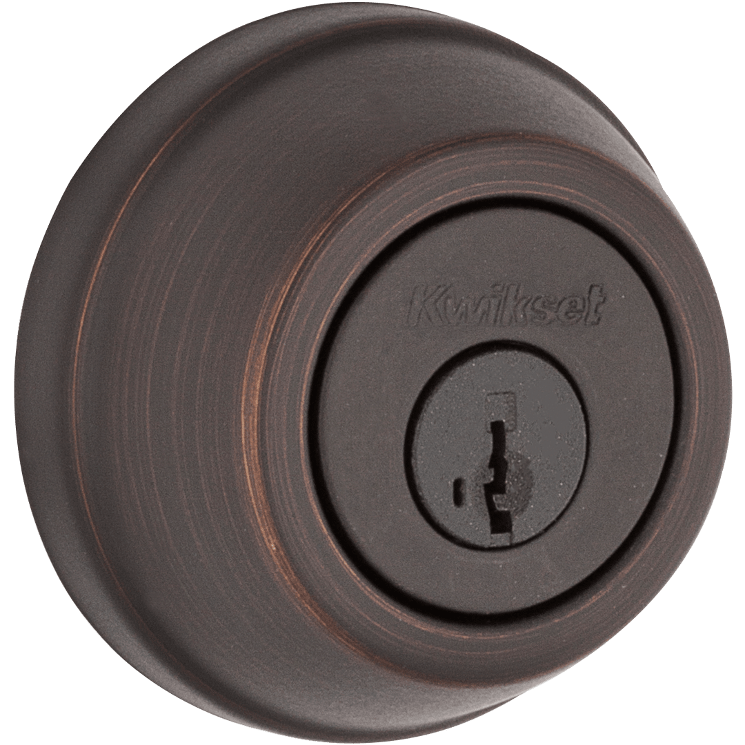 780 Deadbolt, Keyed One Side, featuring SmartKey Security™ in Venetian Bronze and Polished Chrome