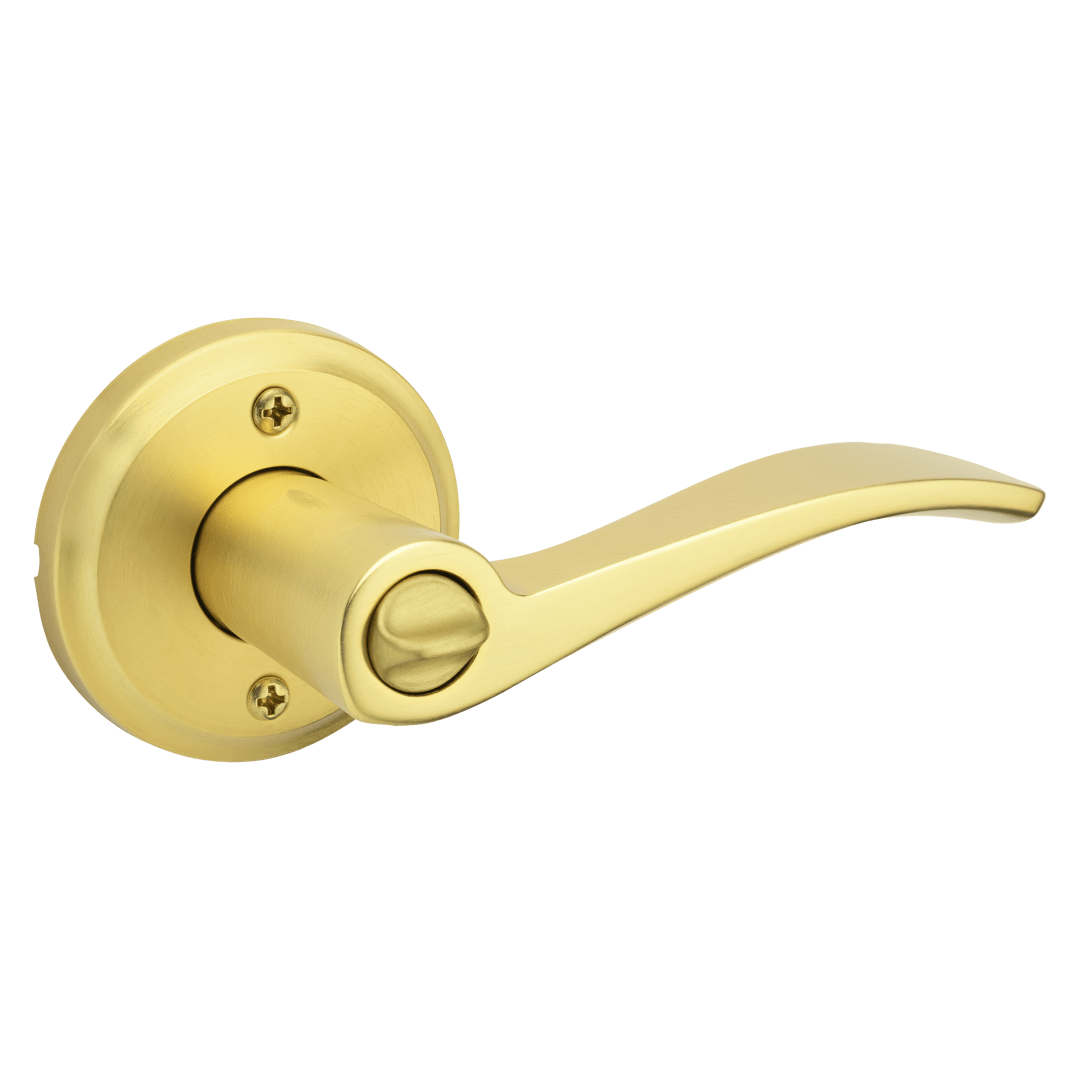 Sedona Keyed Entry Lever featuring SmartKey Security™ in Satin Brass