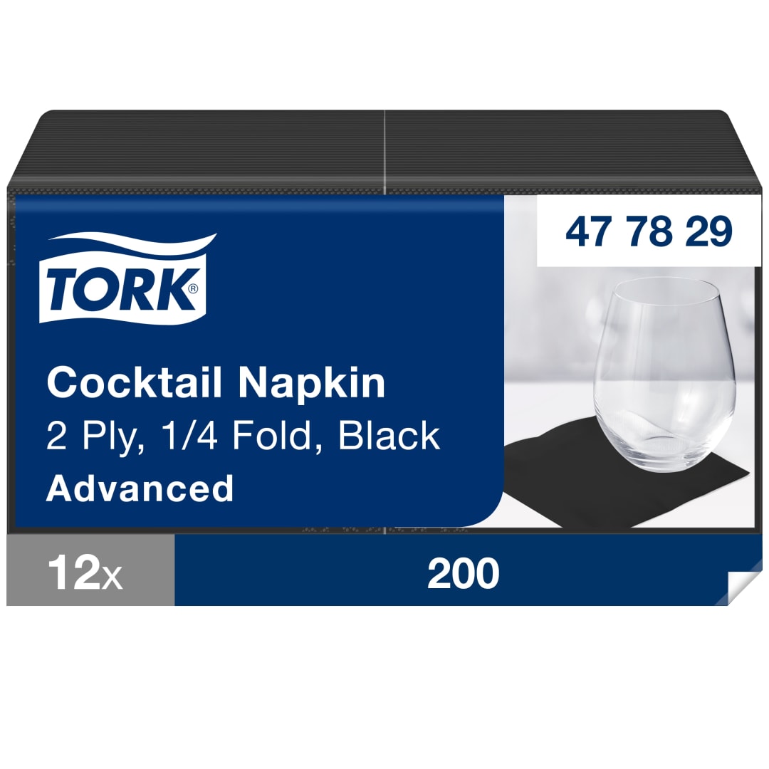 Tork Black Cocktail Napkin