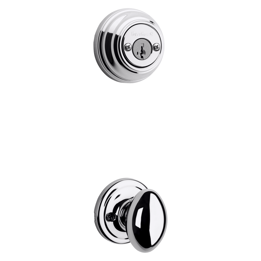 967 Double Cylinder Interior Pack w/Laurel Knob featuring SmartKey Security™ for Signature Series Handlesets in Polished Chrome