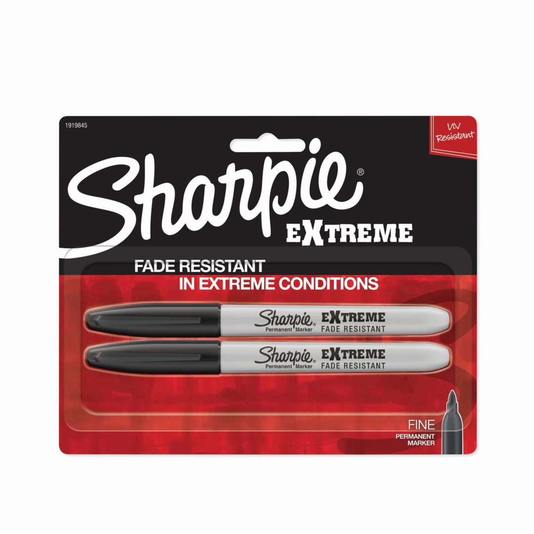 Sharpie Extreme Permanent Markers, Fine Point, Black, 2 Count