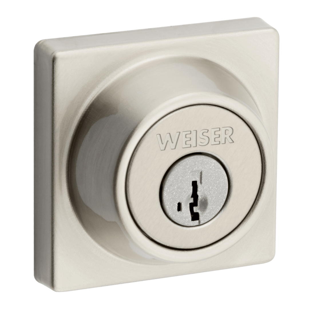 Elements Square Deadbolt GDC9471 - featuring SmartKey in Satin Nickel