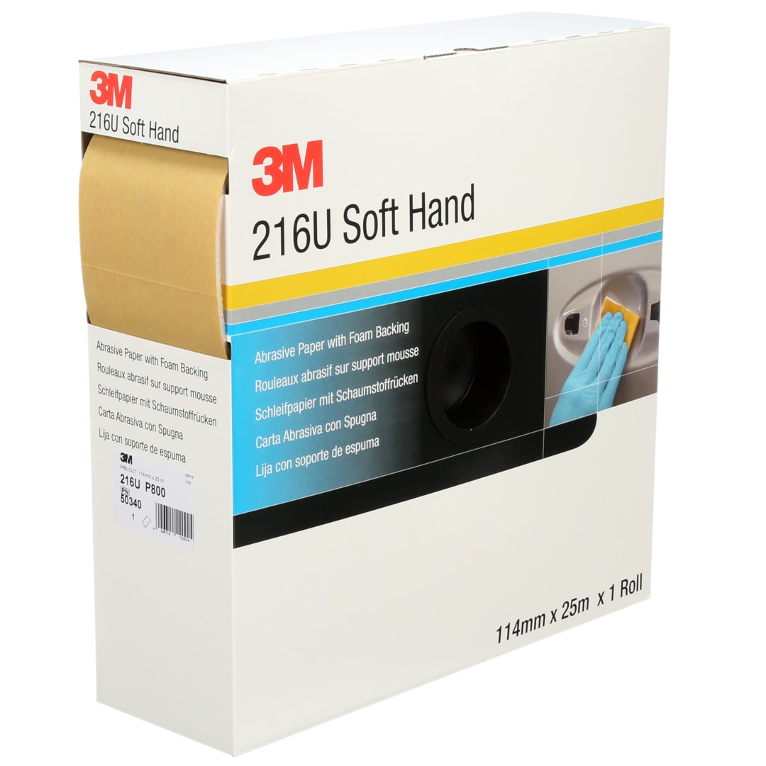 3M™ Mäkké brúsne rolky na ručné brúsenie 216U, 114 mm × 25 m, P800, 50340