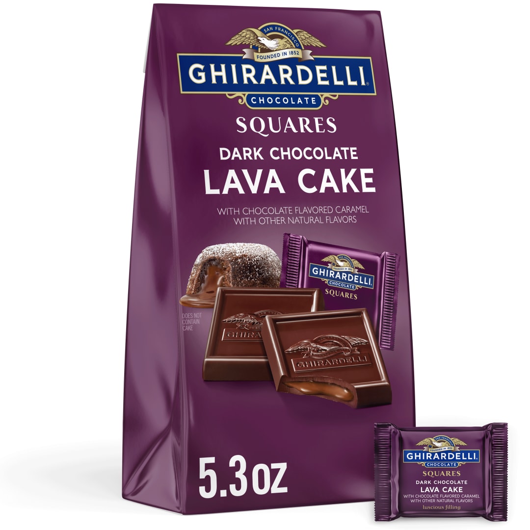 GHIRARDELLI Dark Chocolate Lava Cake SQUARES, 5.3 oz Bag