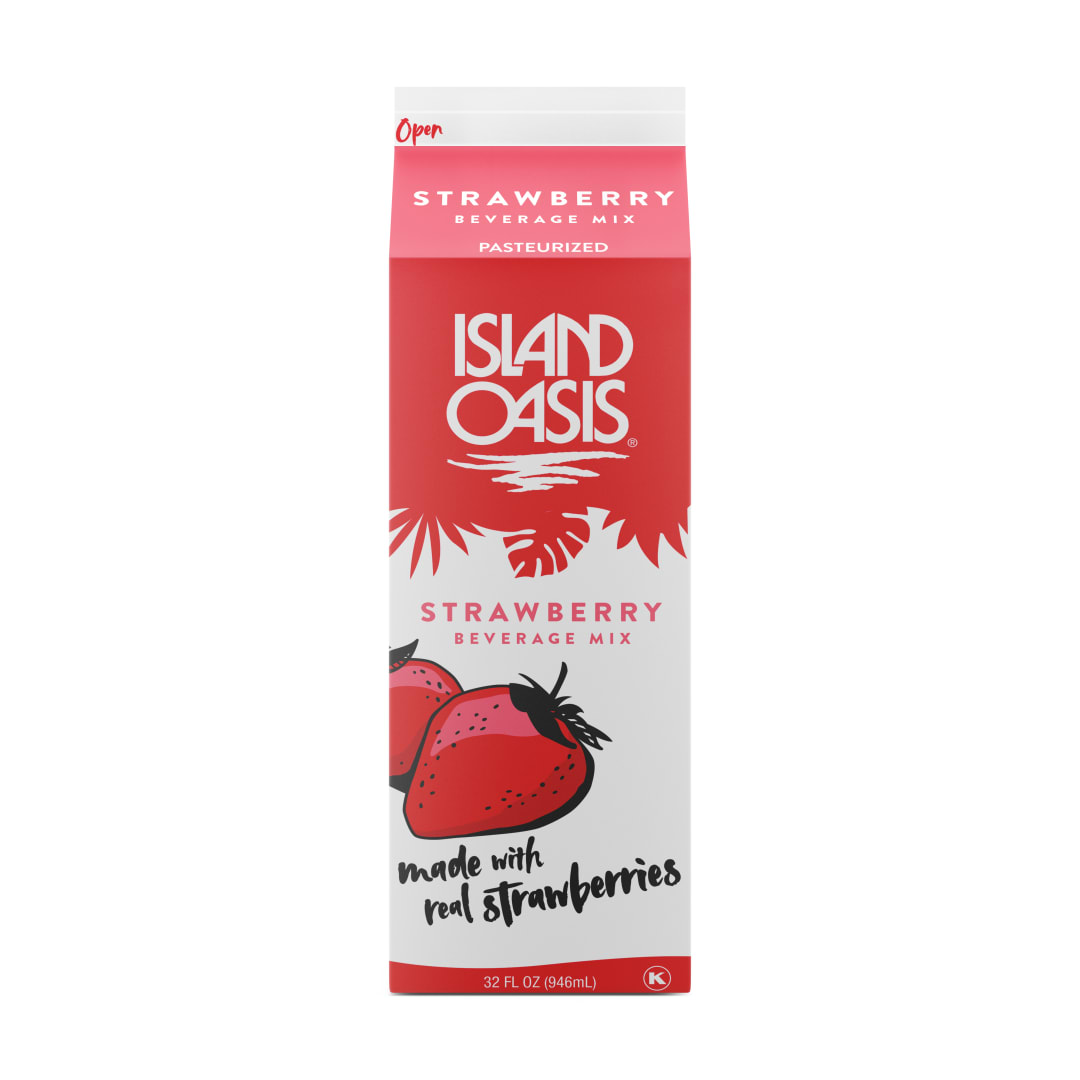 Island Oasis Strawberry Beverage Mix, Frozen, 12 x 1 qt