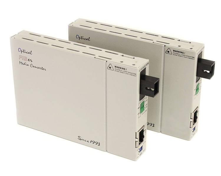 10/100 Mbps Ethernet Single Mode WDM Fiber Media Converter Kit - SC