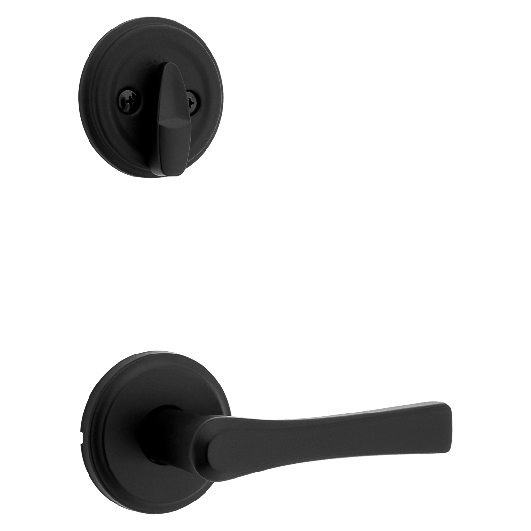 966 Single Cylinder Interior Pack w/ Katella Lever Handlesets in Matte Black
