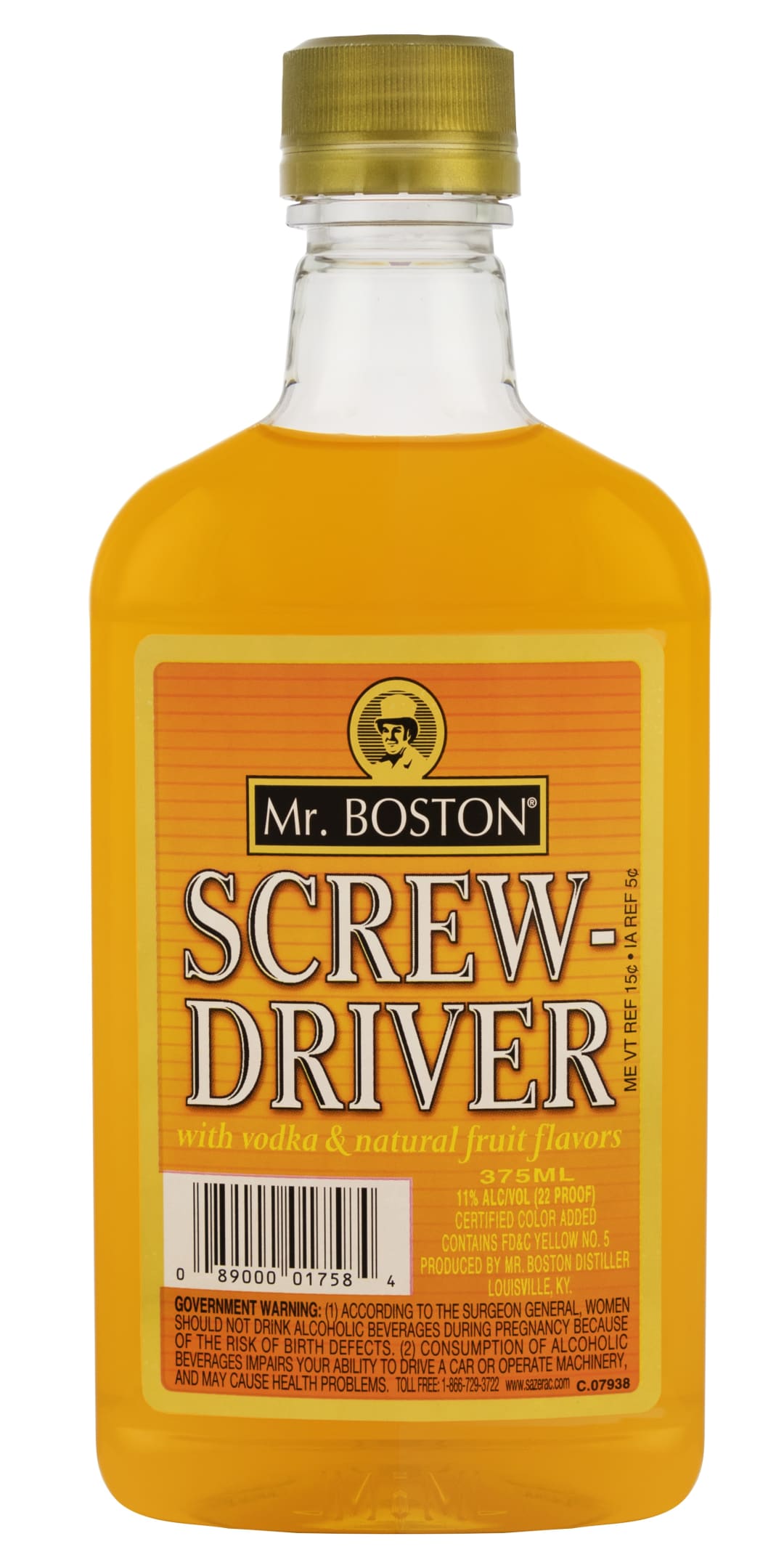 Mr. Boston Vodka Screwdriver Cocktail 375ml 22 Proof