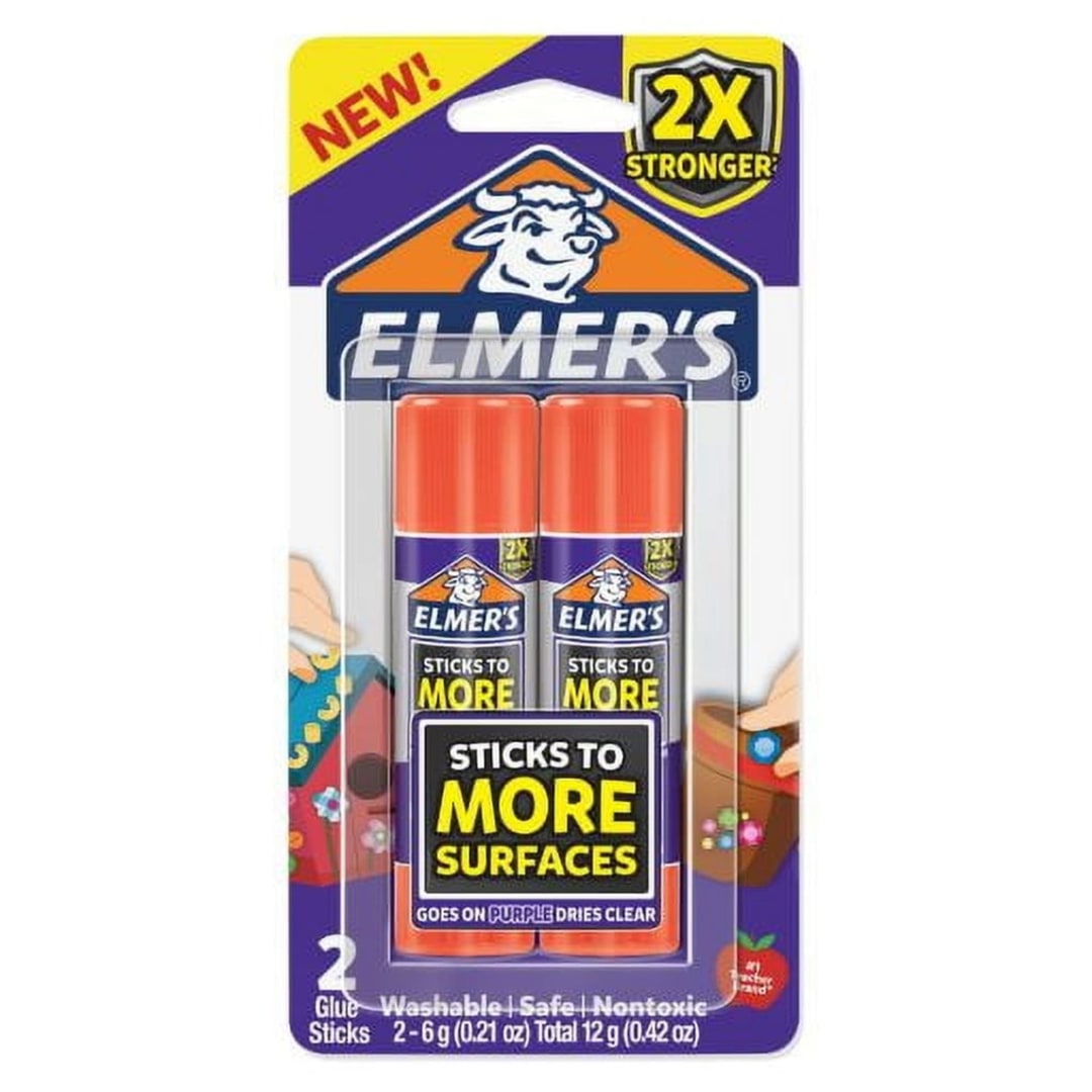 Elmer’s Extra Strength School Glue Sticks, Washable, 6g (0.21 oz), 2 Count