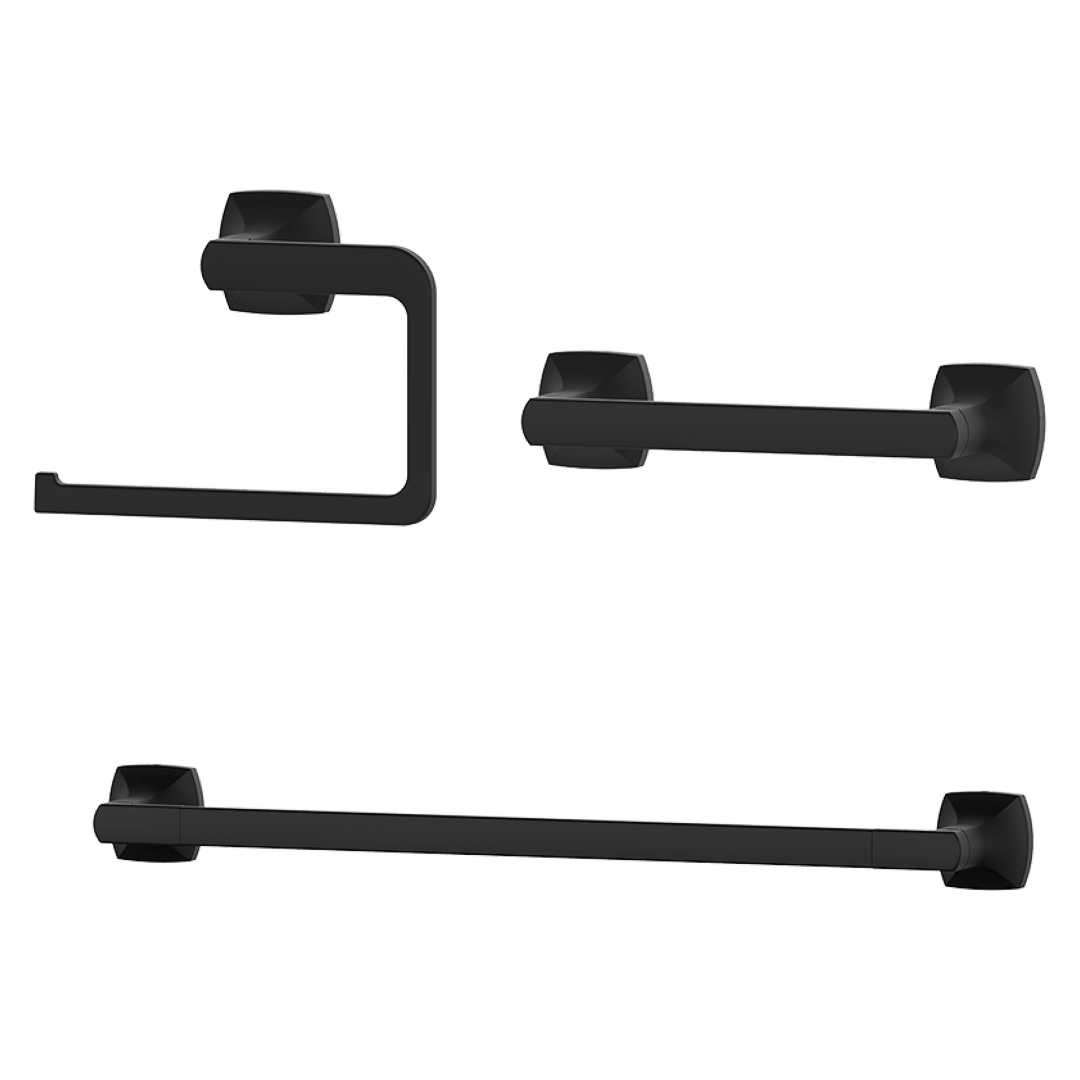 Vaneri 3 Piece Batrh Accessory Kit in Matte Black