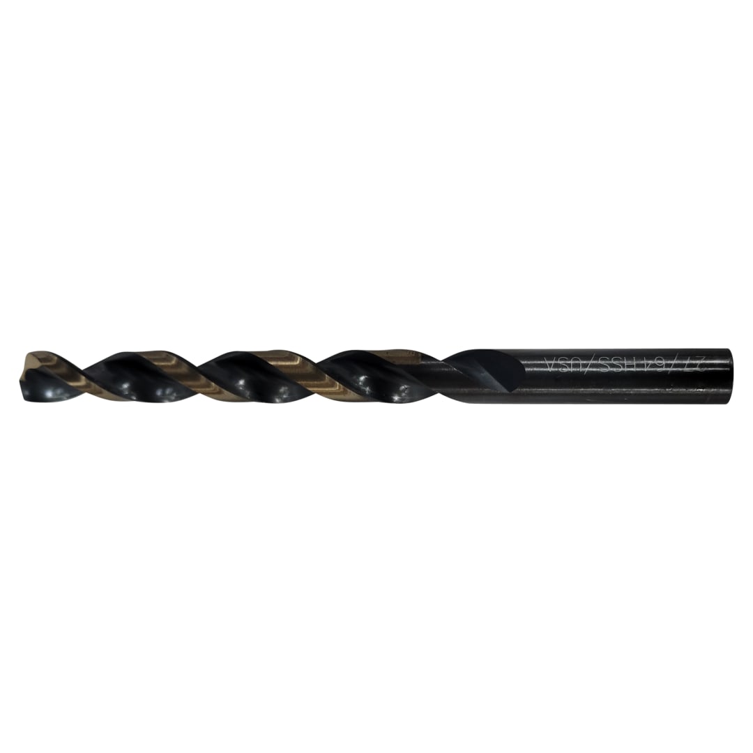 Triumph Twist Drill Co. 27/64 Diameter T1HD High Speed Steel Drill, Black and Bronze Oxide Coated