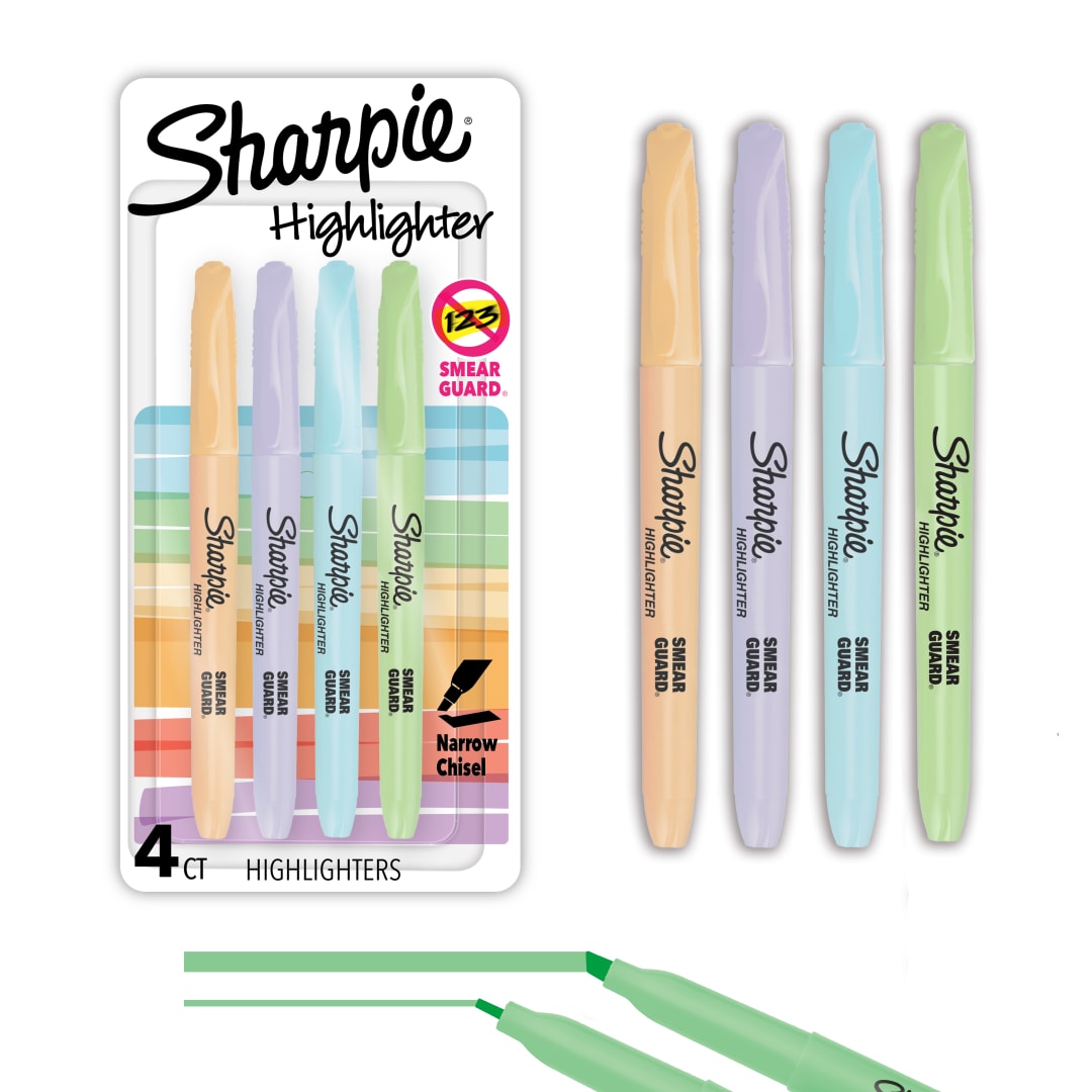 SHARPIE PKT PASTEL HL ASST 4CT RFID