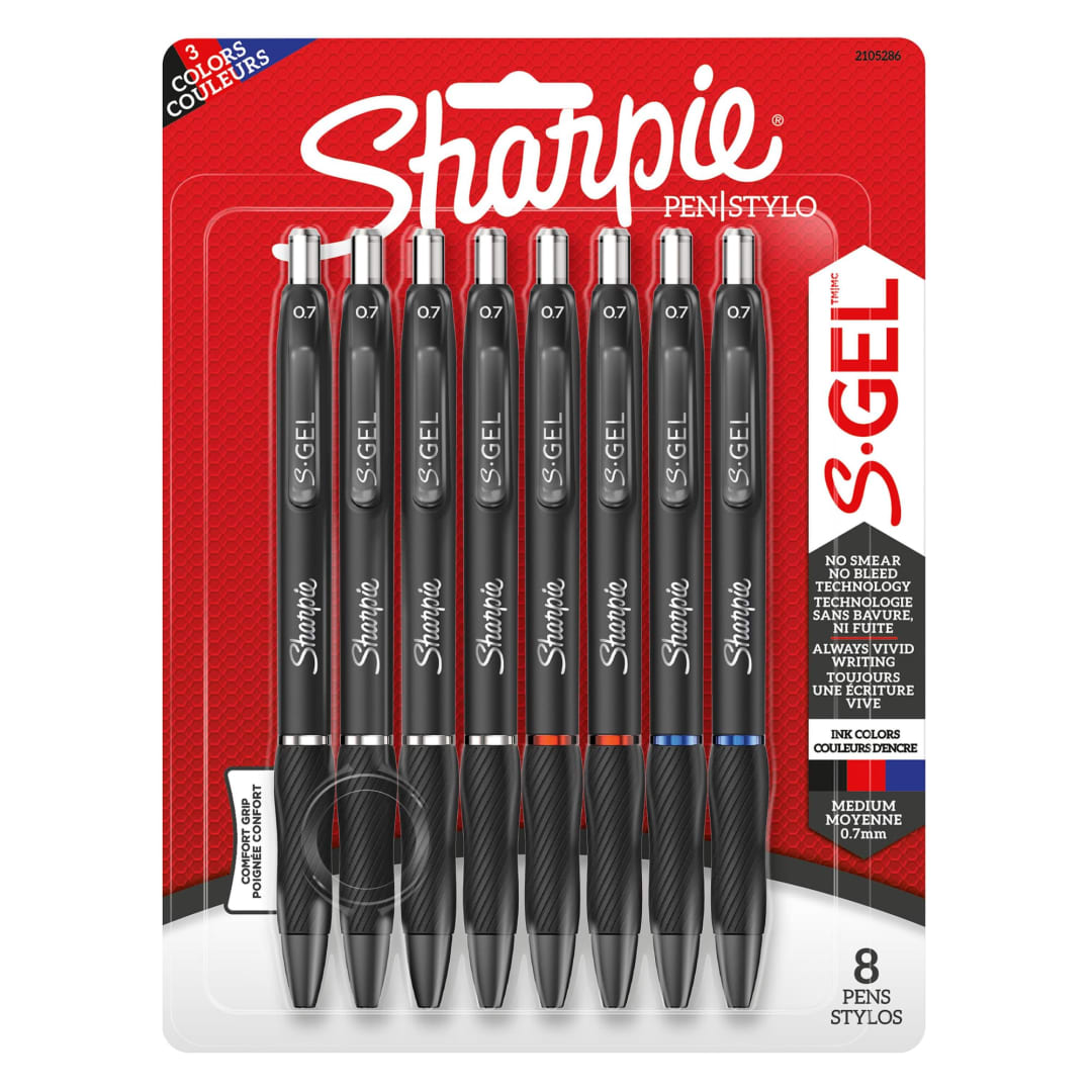 SHARPIE GEL 0.7MM 8CT B.ASST CNDA REPACK