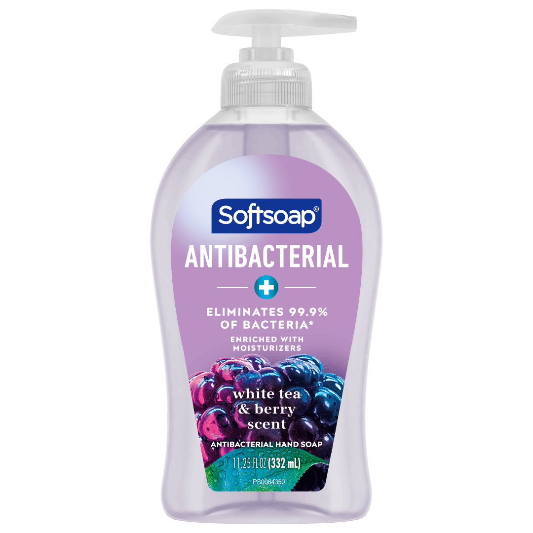 Softsoap Antibacterial Liquid Hand Soap, White Tea and Berry Scent Hand Soap, 11.25 oz Bottle