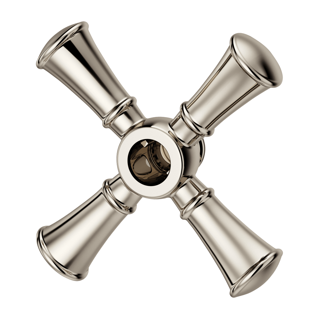 Tisbury Single Cross Handle for Slide Bar Kit in Polished Nickel