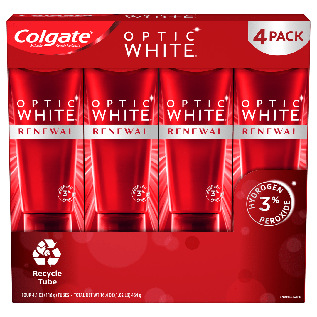 Colgate® Optic White® Renewal High Impact White Teeth Whitening Toothpaste, 4.1oz (4 pack)