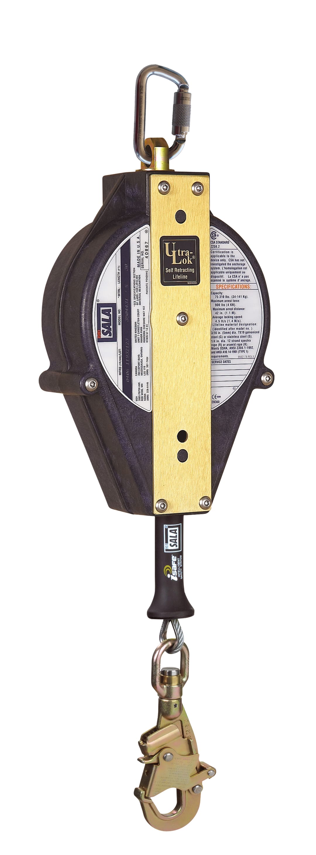 3M™ DBI-SALA® Ultra-Lok™ Geri Sarımlı Yaşam Hattı, 9 m, Galvanize Kablo, 3504424