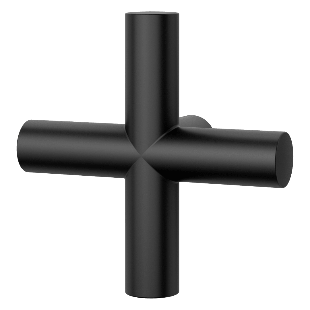 Tenet 2-Handle Cross handle Kit in Matte Black
