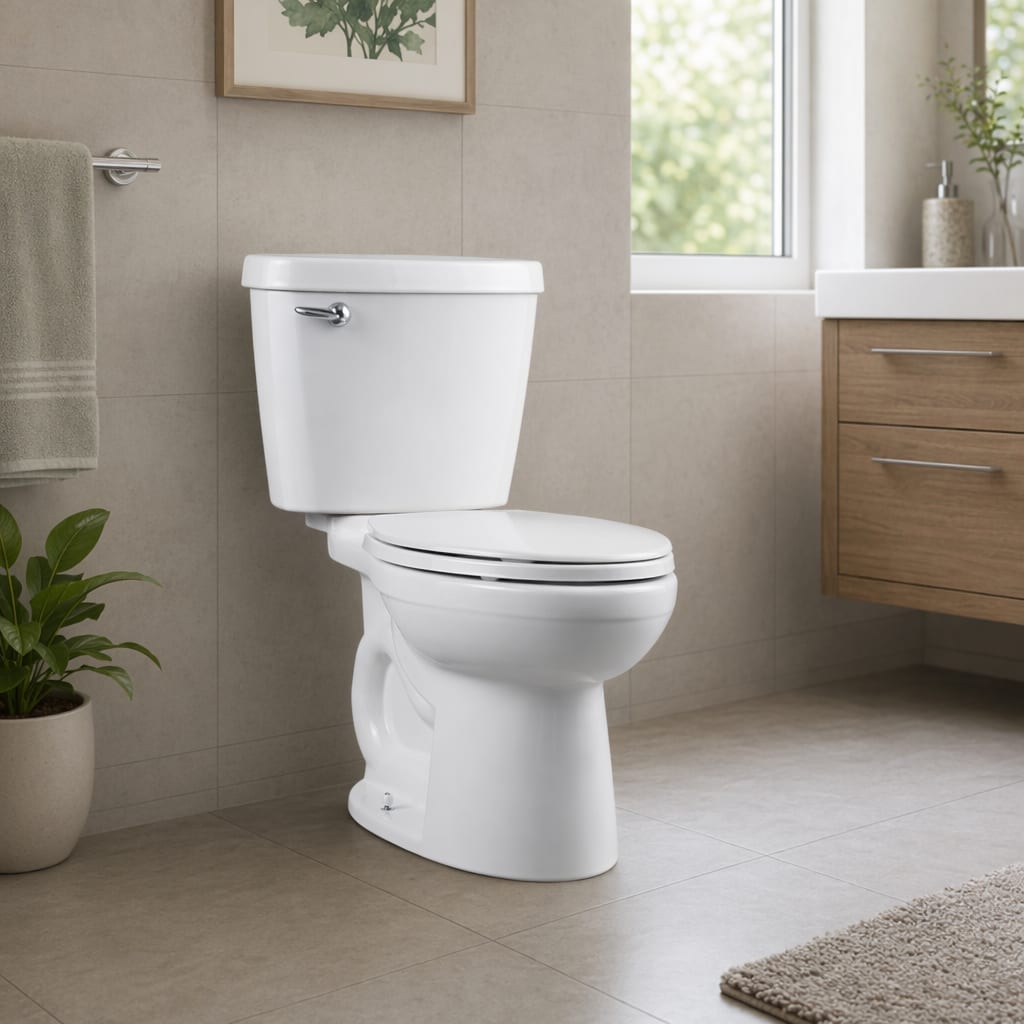 Two-Piece Elongated 1.28 GPF Toilet in White