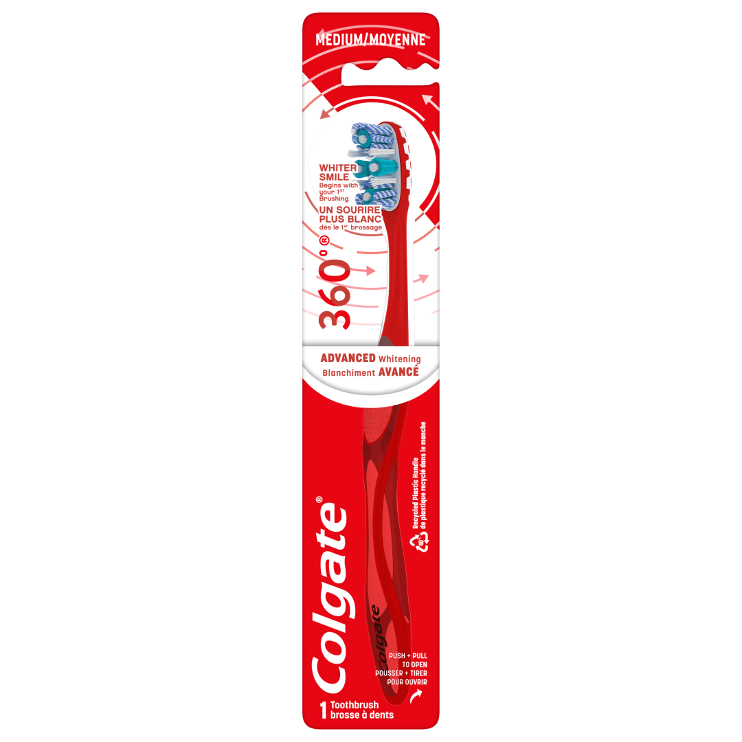 Colgate 360° Advanced Optic White Toothbrush, Medium