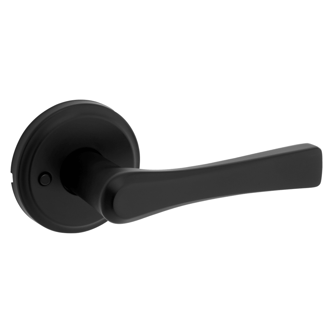 Weiser Katella Round Rose Privacy Lever in Matte Black