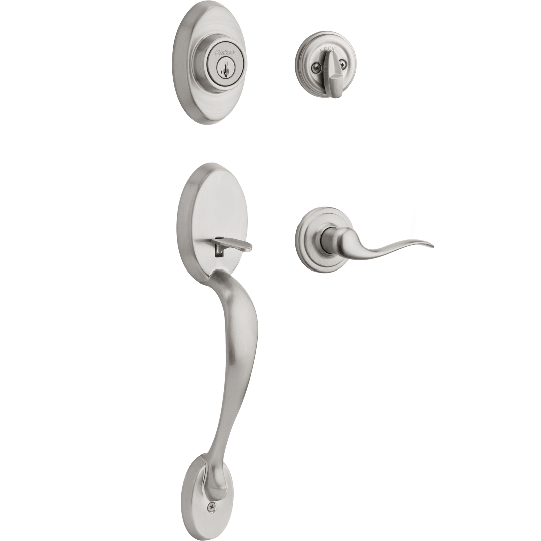 Chelsea Single Cylinder Handleset w/Tustin Lever featuring SmartKey Security™ in Satin Nickel