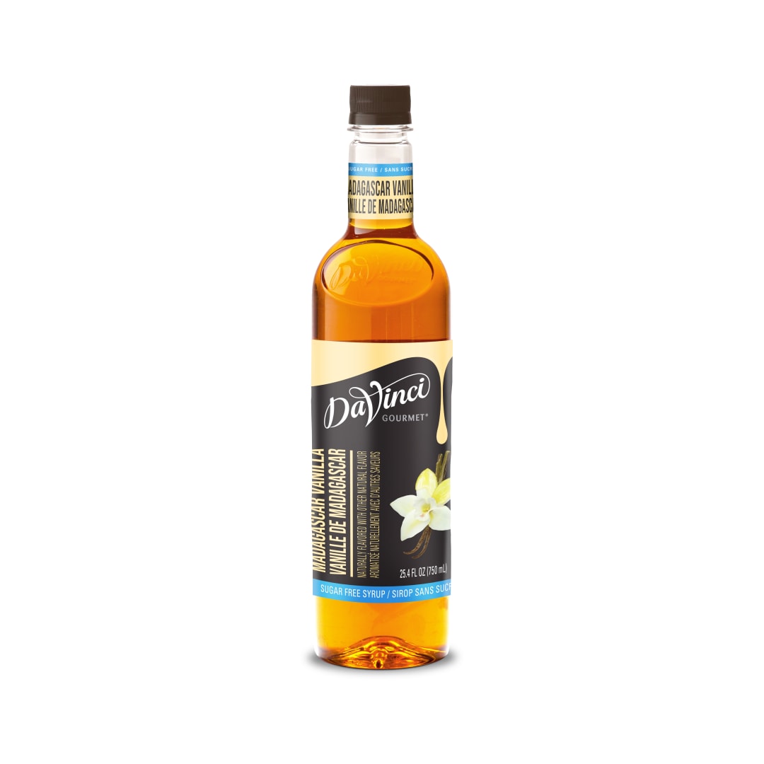 DaVinci Gourmet Sugar Free Madagascar Vanilla Syrup, Plastic Bottle, 4 x 750 mL