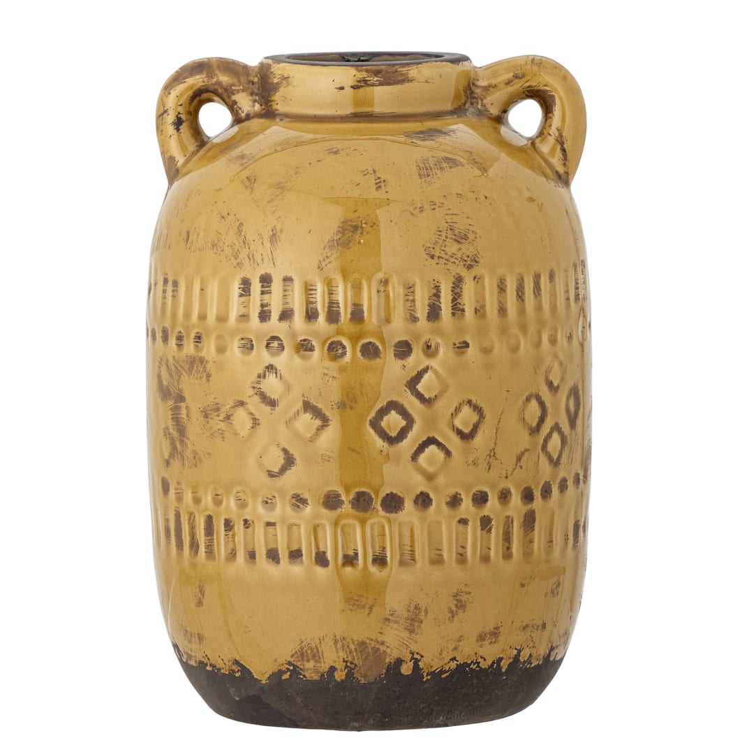 82057518 - Rijad Deco Vase, Yellow, Terracotta STOCK: 17