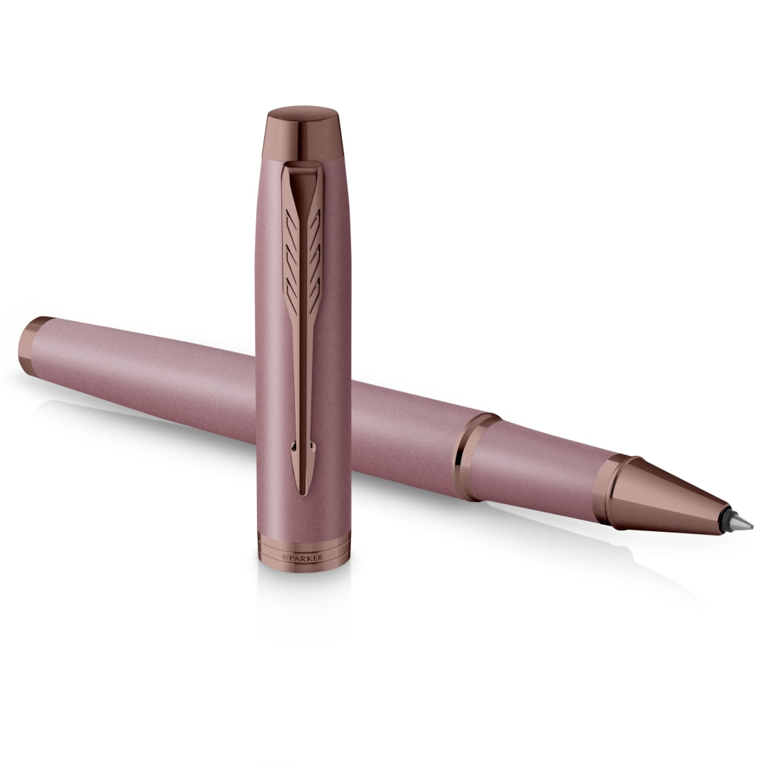 Parker IM Bolígrafo roller | colección Finishing Touch | acabado malva | medio | tinta negra | estuche de regalo