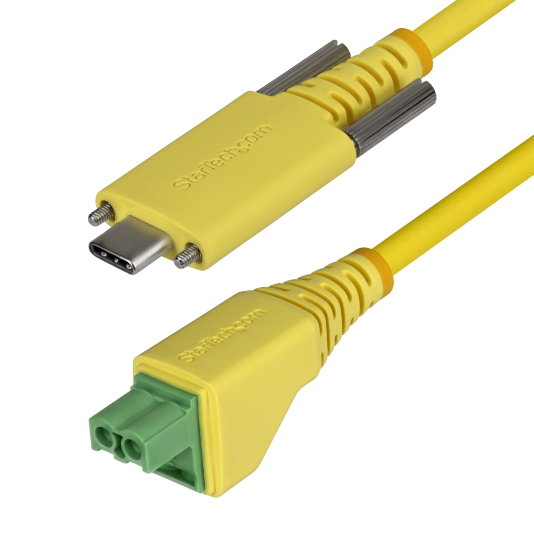 USBC Side- Lock to Terminal Block Cable,Yellow,TPE,4m.20V