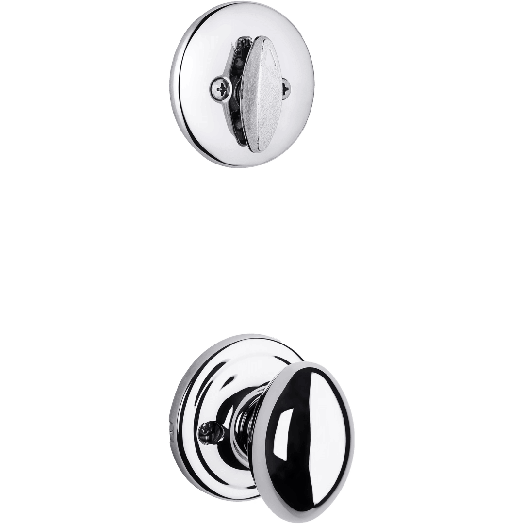 604 Single Cylinder Interior Pack w/Laurel Knob for Kwikset Series Handlesets in Polished Chrome