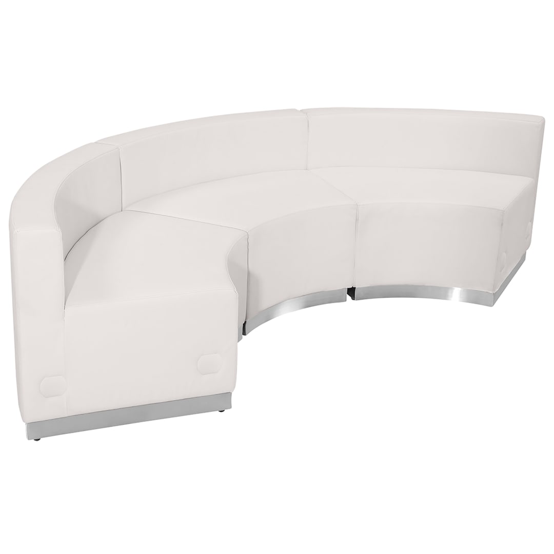 HERCULES Alon Series Melrose White LeatherSoft Reception Configuration, 3 Pieces