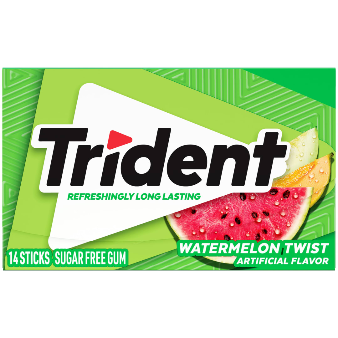 Trident Sugar Free Chewing Gum Watermelon Twist 14 pc Single